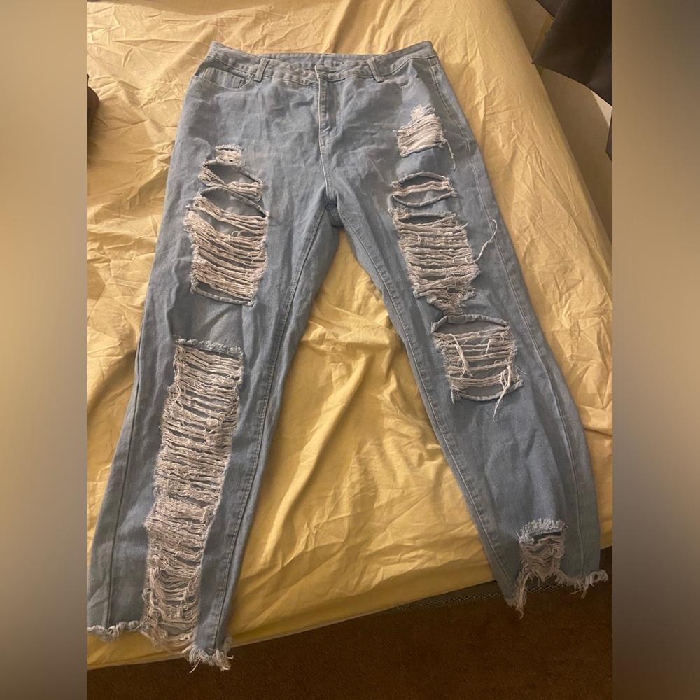 Light Blue Ripped Jeans